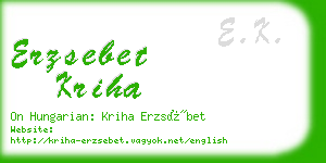 erzsebet kriha business card